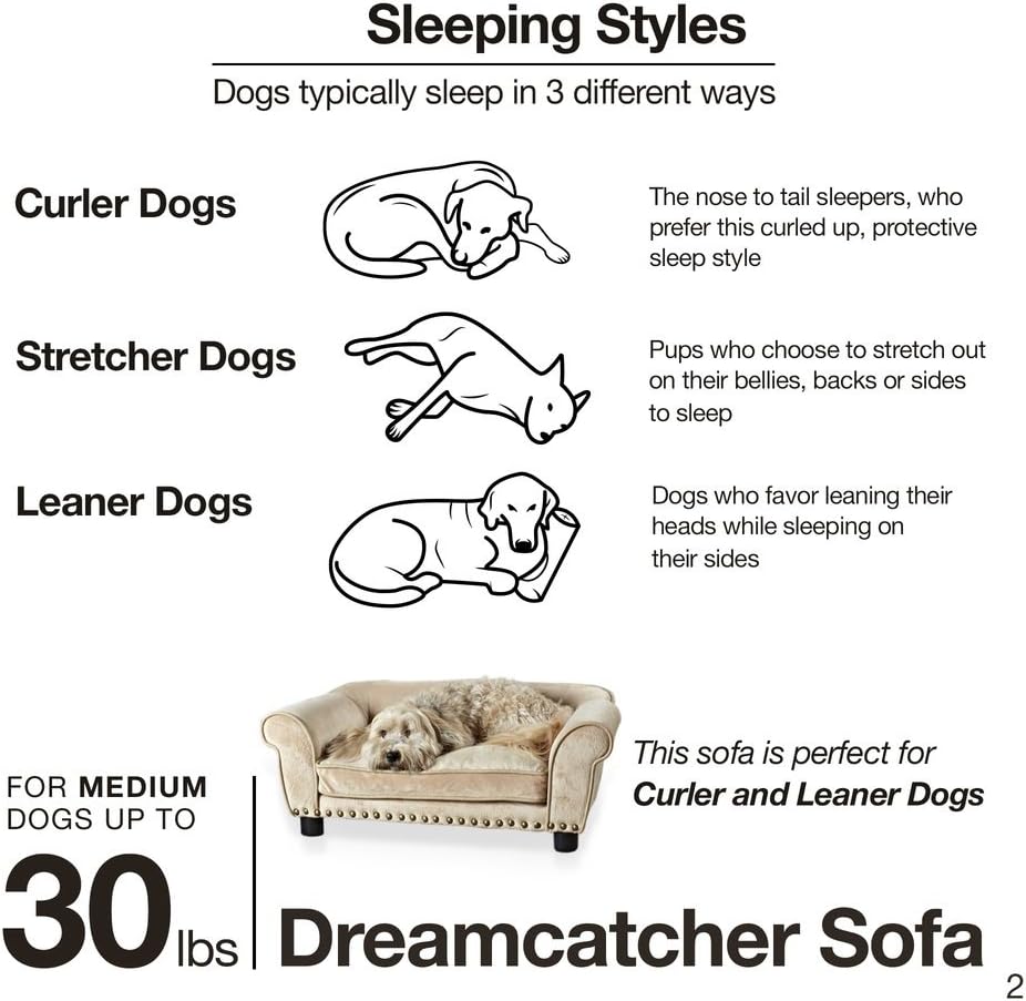 Enchanted Home Pet Dreamcatcher Dog Sofa, 32.5 by 21 by 12-Inch, Caramel : Pet Supplies
