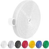 IFNOW 32FT Reusable Fastening Tape Cable Ties Double-Sided Hook-and-Loop Cable Management Tape Strength and Durability 0.4''/Width (1, White)