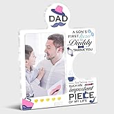Dad Gifts from Son 4x6 Picture Frame, Daddy Puzzle Photo Frame Appreciation Gifts for Dad Birthday Christmas Thanksgiving