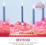 Anniversary House Navy Glitter Birthday Candles 12 with Holders 7.5cm view 7