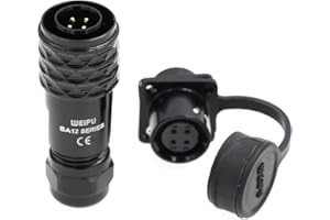 ZBLZGP WEIPU SA12 4 Pin Aviation Connector Waterproof IP67 Automotive Male Female Panel Mount Plug Socket 12MM Solder Termination