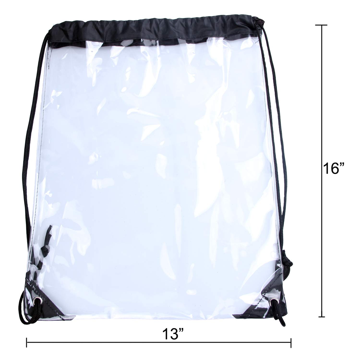 Clear Drawstring Bag Cinch String Pack Backpack Rucksack Shoulder Sack