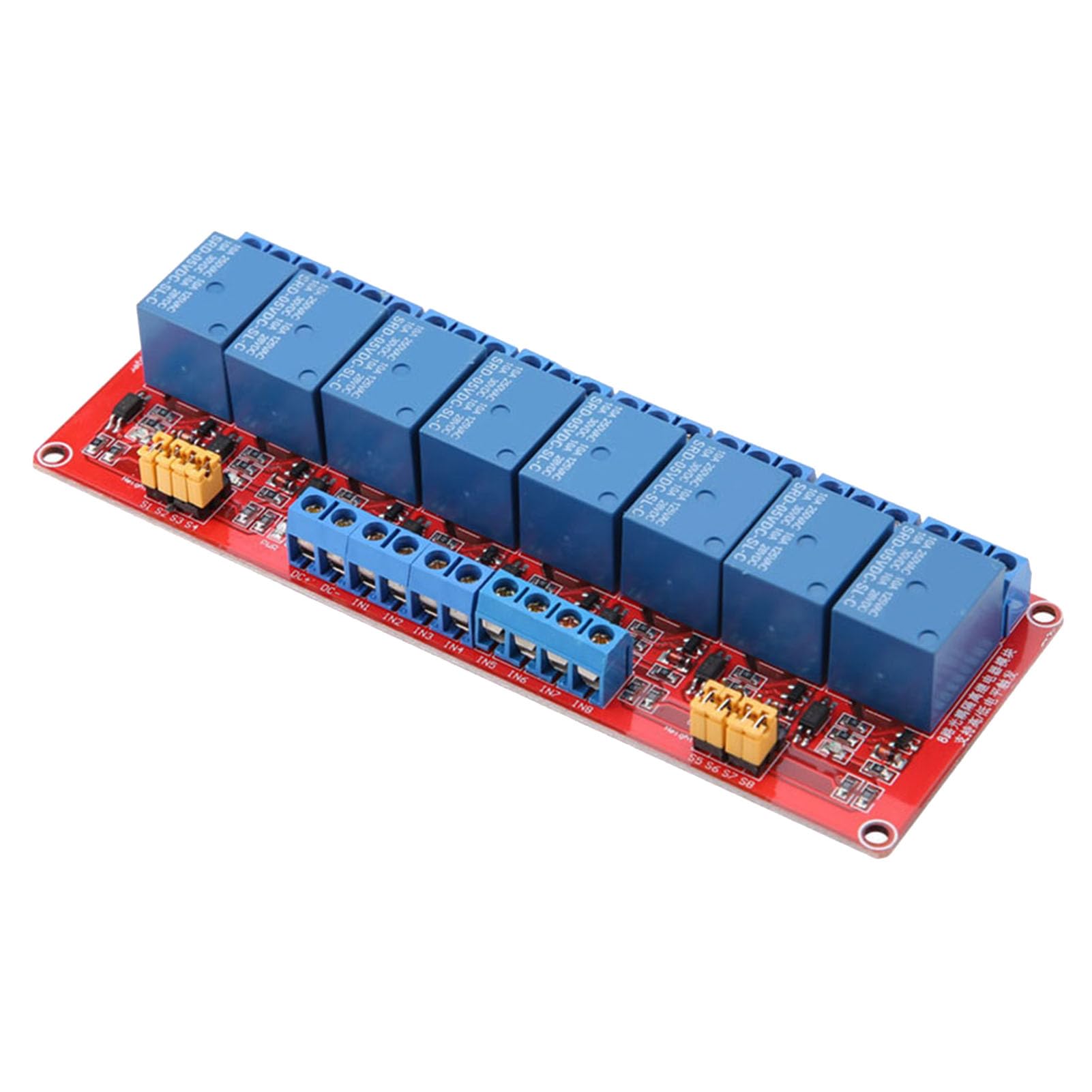 8 Channel 5V Optocoupler Relay Switch Module With Optocoupler Isolation High Low Level Trigger for PLC Automation Control