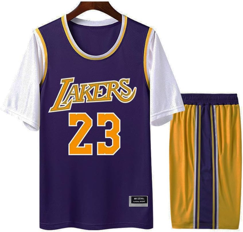 James Lakers 23 Men and Women Breathable Basketball Jersey, Round Neck