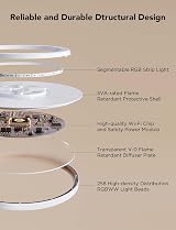 Govee LED Ceiling Light 2400LM RGBIC Flush Round Ø30cm 24W Smart view 3