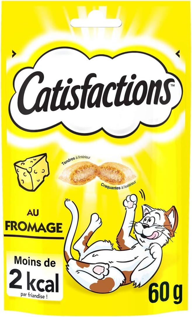 Catisfactions Friandises Pour Chat Gout Fromage Recompenses Pour Chats Adultes Et Chatons Pack De 6 Sachets De 60 G Amazon Fr Animalerie