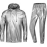 REEDBEEK Heavy Duty Fitness Sweat Suit Heat Trapping Sauna Suit Gym Exercise Heat Shaper Button Jacket Pant
