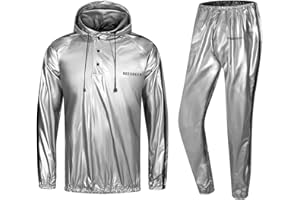 REEDBEEK Heavy Duty Fitness Sweat Suit Heat Trapping Sauna Suit Gym Exercise Heat Shaper Button Jacket Pant