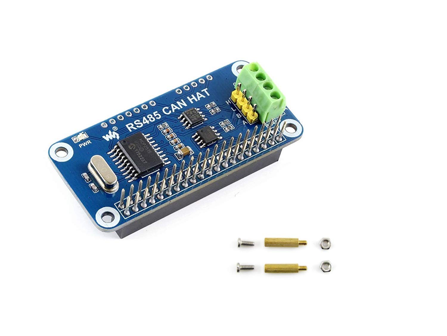 RS485 CAN HAT for Raspberry Pi Zero/Zero W/Zero WH/2B/3B/3B+ Allows Stable Long-distance Communication Onboard CAN Controller MCP2515, Transceiver SN65HVD230, Transceiver SP3485