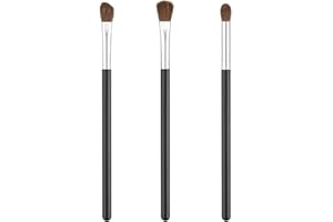 Urbanstrive Professional Eye Makeup Brushes Eyeshadow Brush Set - 3pcs Soft Synthetic Eyeshadow Blending Brush Kit - For Blending Eyeshadow, Eyeliner, Crease, Eyebrow, Long Lasting, Apply Better, Flawless Look Makeup - Silver