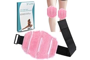 Lyntimo Focus-Fit Knee Ice Pack Wrap - Reusable Hot & Cold Gel Pack for Anterior Knee Pain, Arthritis & Injuries, Adjustable 