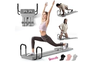 Lerpio Multifunctional Pilates Reformer, Portable Pilates Reformer Board with 66.9'' Extended Track & 3 Pairs Yoga Sock, Quick Assembly, Pilates Machine for Home Workout