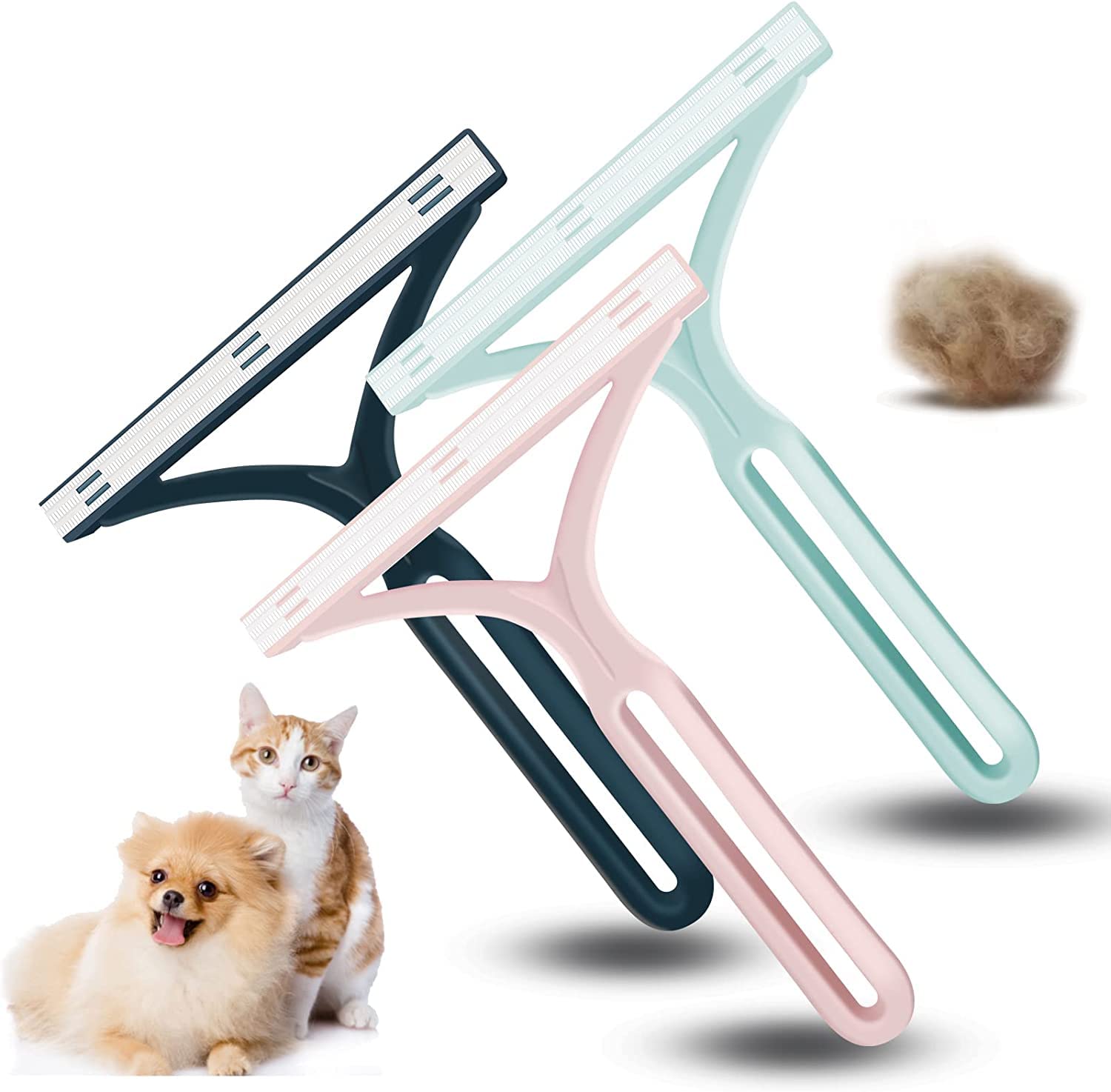 GoTravel2 Pet Hair Remover - Special Dog Hair Remover Multi Fabric Edge and Carpet Scraper - Pet Hair Remover for Couch, Furniture Carpet, Car, Clothes & Bedding(3 PCS)