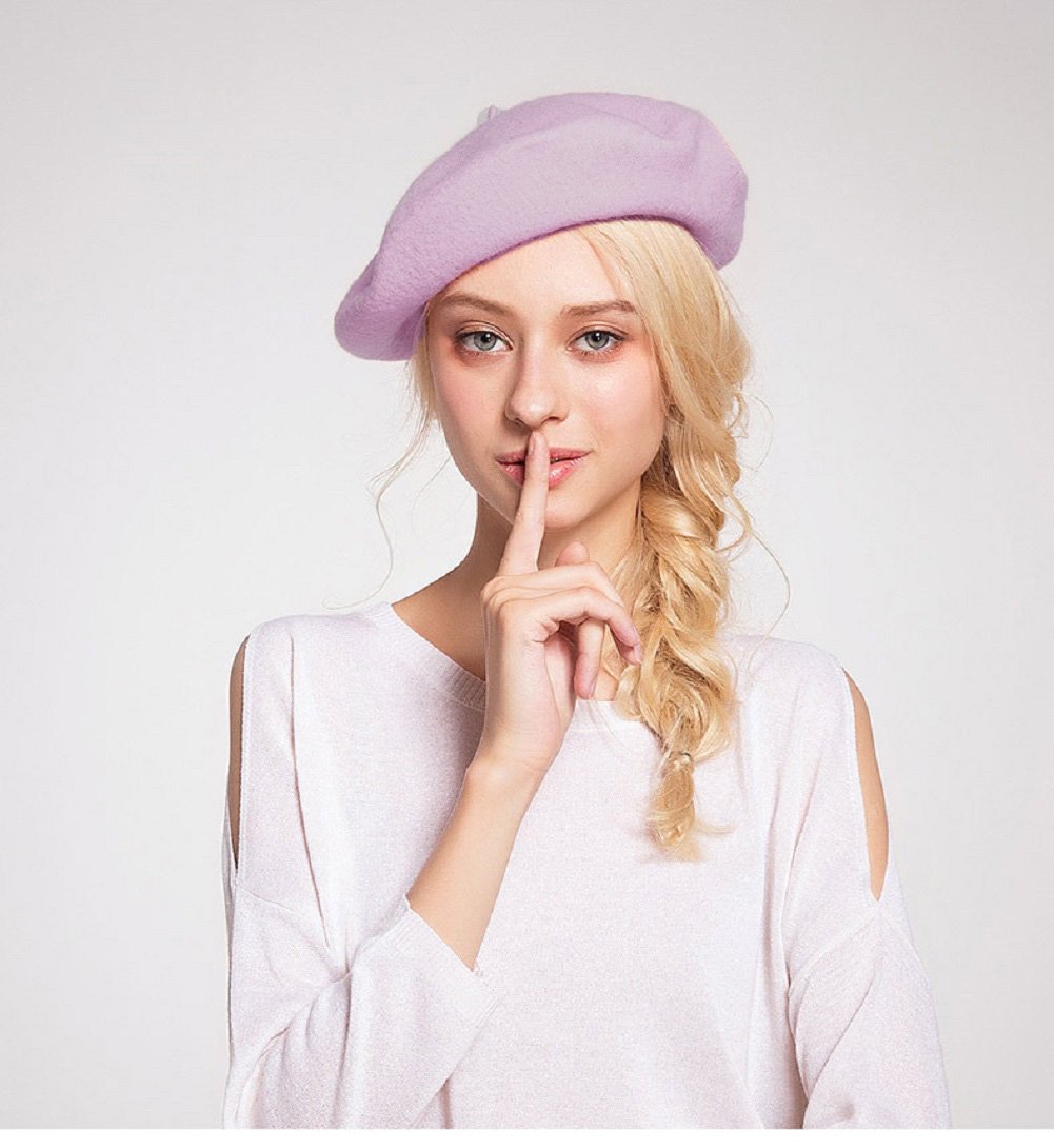 TCCSTAR Beret Hat French Style Classic Wool Solid Color Beret,Winter