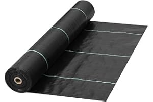 VEVOR Weed Fabric Barrier Heavy Duty, 4x300FT 5.8oz Weed Blocker Fabric, Woven Landscape Fabric, Garden Fabric Weed Barrier, Weed Control Fabric Ground Cover, Geotextile Fabric, Gardening Mat, Black