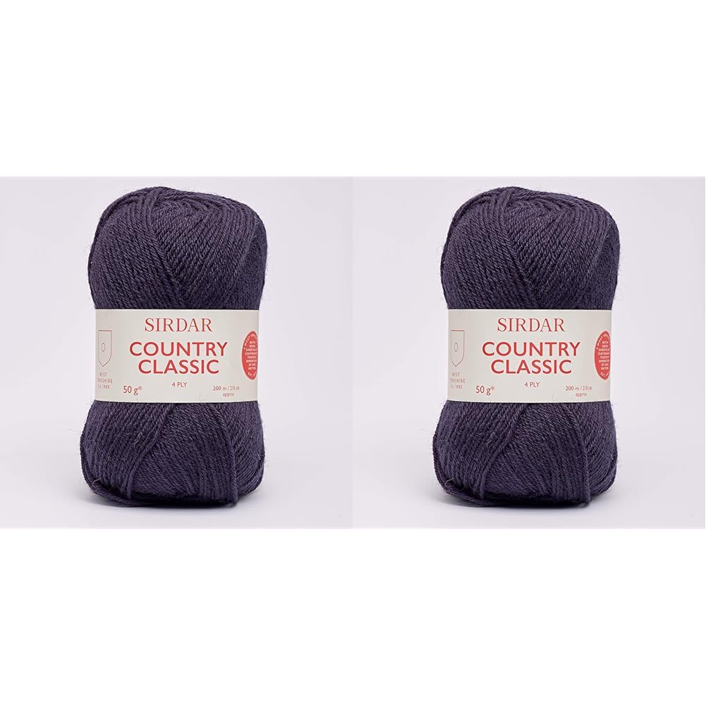 Sirdar Country Classic 4 Ply, Navy (952), 50g (Pack of 2)