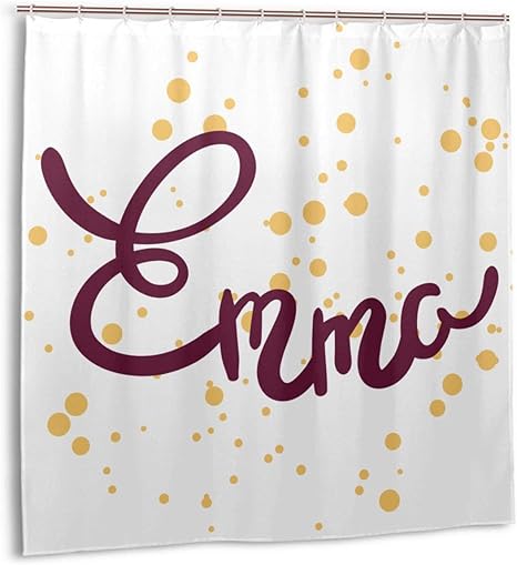 Amazon エマフェミニンな文字配置手書き新生児の名前曲線とまんじ 家の装飾シャワーカーテン152cmx1cm シャワーカーテン ホーム キッチン オンライン通販
