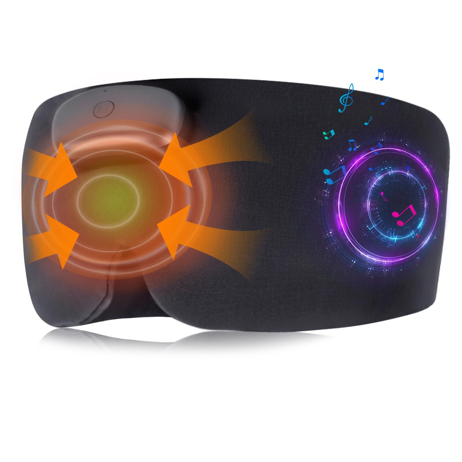 Photo 1 of Heated Sleep Mask with Bluetooth Headphones, Cordless Rechargeable Heating Eye Mask with Adjustable Heart Timer Music, Washable Sleeping Mask with Bluetooth Headphones for Dry Eyes (Blue)