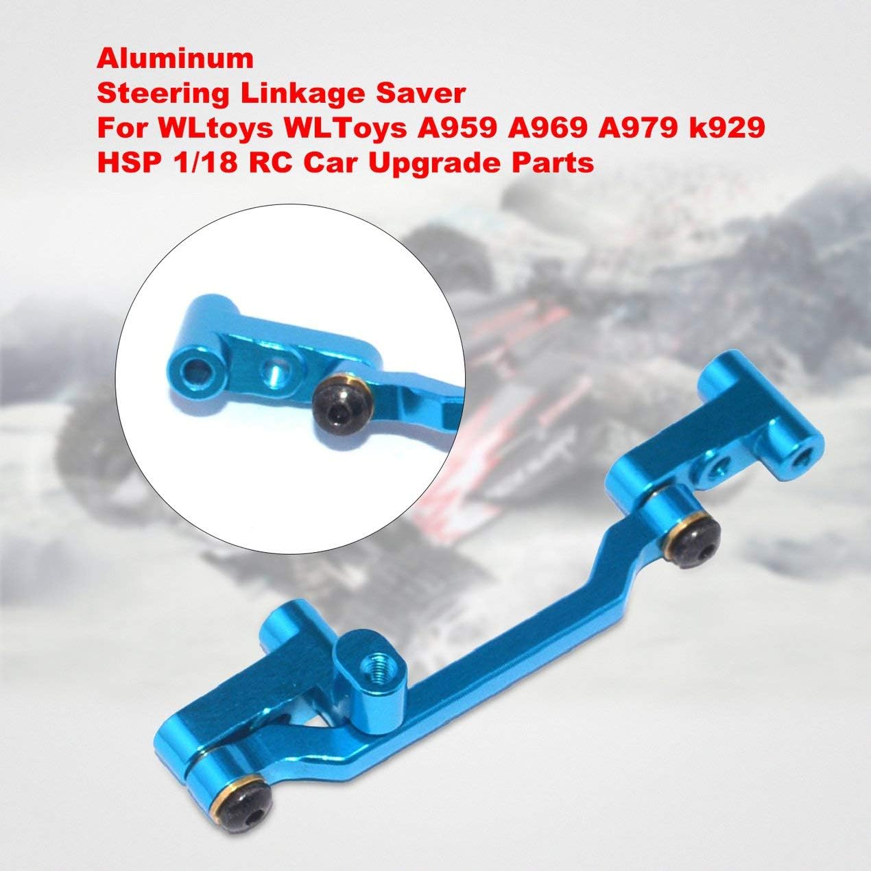 Aluminum Steering Linkage Servo Saver Metal For WLtoys A959/A949/A969/A979/K929-B HSP 1/18 RC Car Replacement Upgrade Parts - Blue