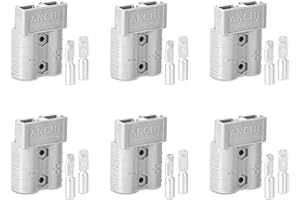 ELFCULB Battery Quick Disconnect Connector 50A Anderson SB50 -Waterproof Plug with Silver Contacts for Solar System/Winch/Truck/Forklift (6Pcs)