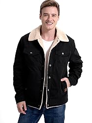 MANSDOUR Men's Winter Jacket Warm Sherpa Lined