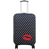 Explore Land Travel Luggage Cover Fits 27-30 inch Case (Polkadot, L) | Washable & High Elastic Fabric, Scratch-Resistant, Stylish Suitcase Cover Protector, TSA Aprroved
