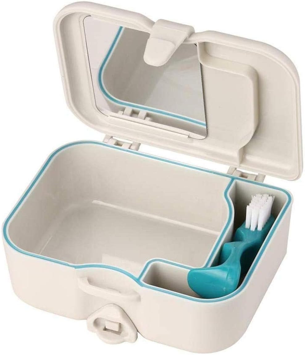 Denture Travel Case with Mirror & Denture Clean Brush