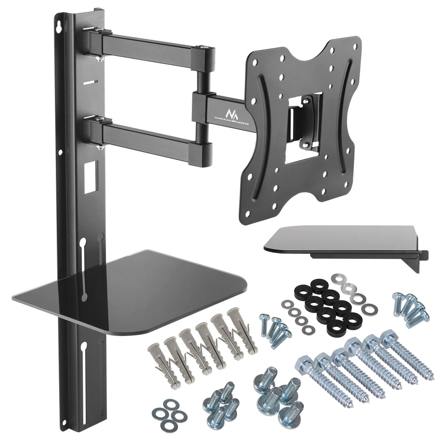 Maclean Mc771 Support Mural Avec Étagère 23"-42" Vesa 200X200 Support LCD TV Plasma (23"- 42")