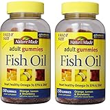 Nature Made Fish Oil Adult Gummies Nutritional Supplements, Value Size, 150 Count (Pack of 2) Packaging may vary