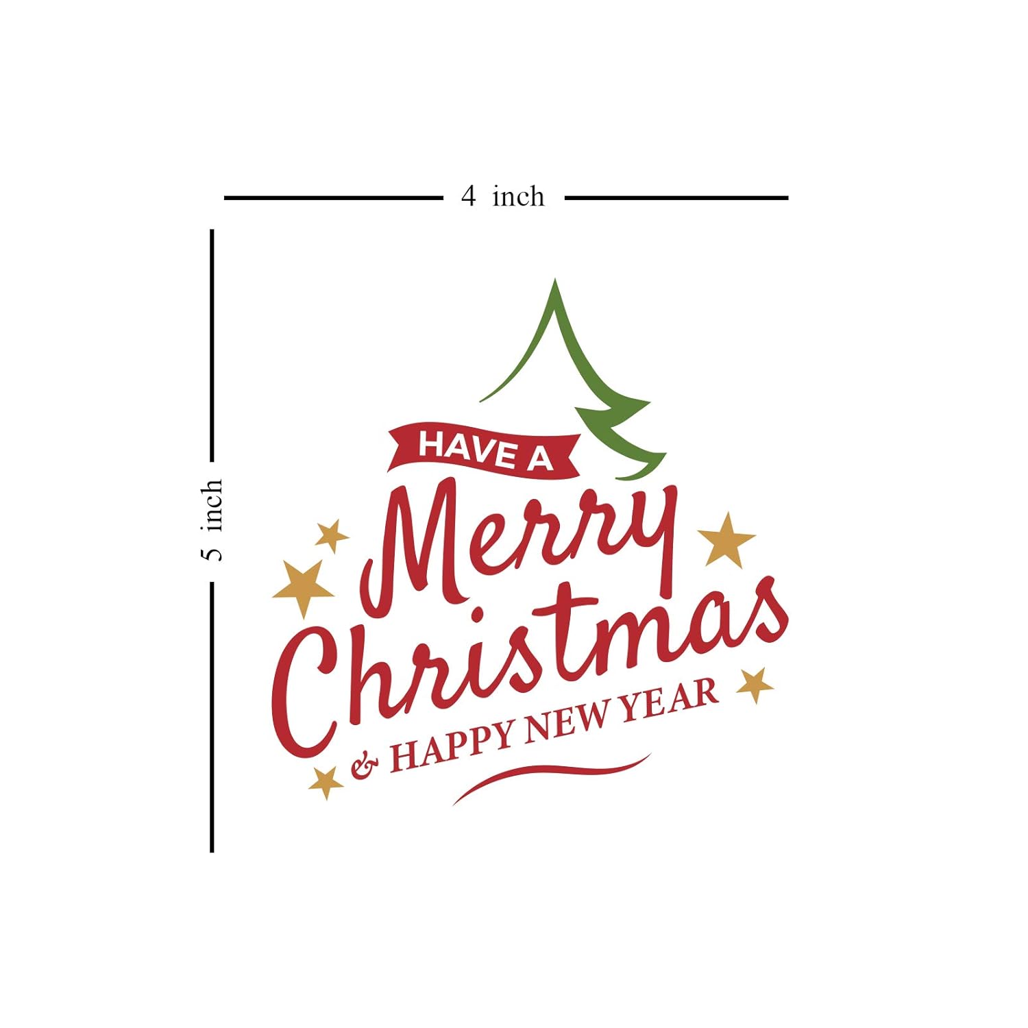 Bannerbuzz Merry Christmas Happy New Year Window Stickers Self