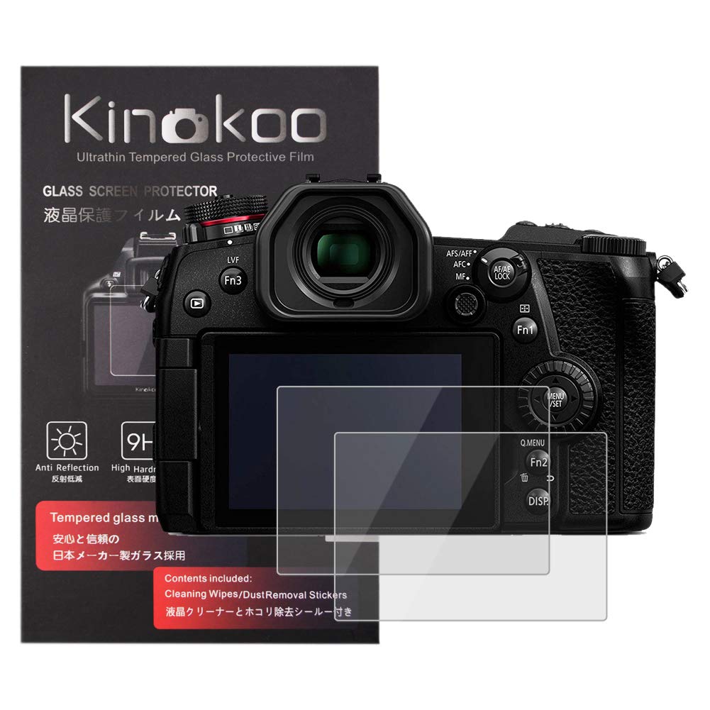 kinokoo Panasonic G9 Screen Protecto, 0.25mm 9H Hardness Tempered Glass Film for Panasonic G9 Digital Camera Bubble Free and Anti-Scratch (2 pack)