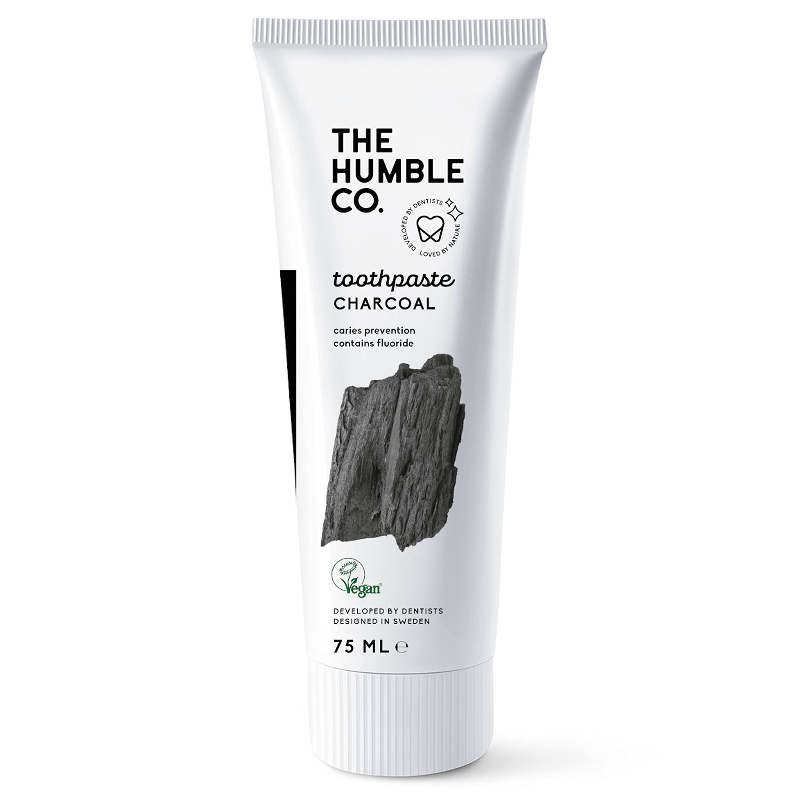 Humble Natural Toothpaste with Fluoride - Charcoal - 3 x 75 ml