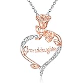 ZADIUA Granddaughter Necklace 925 Sterling Silver Granddaughter Pendant Necklace Heart Jewelry Granddaughter Gifts from Grandma