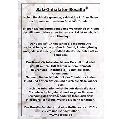 Bosalla Ceramic Salt Inhaler Filled With Approximately150g Pure