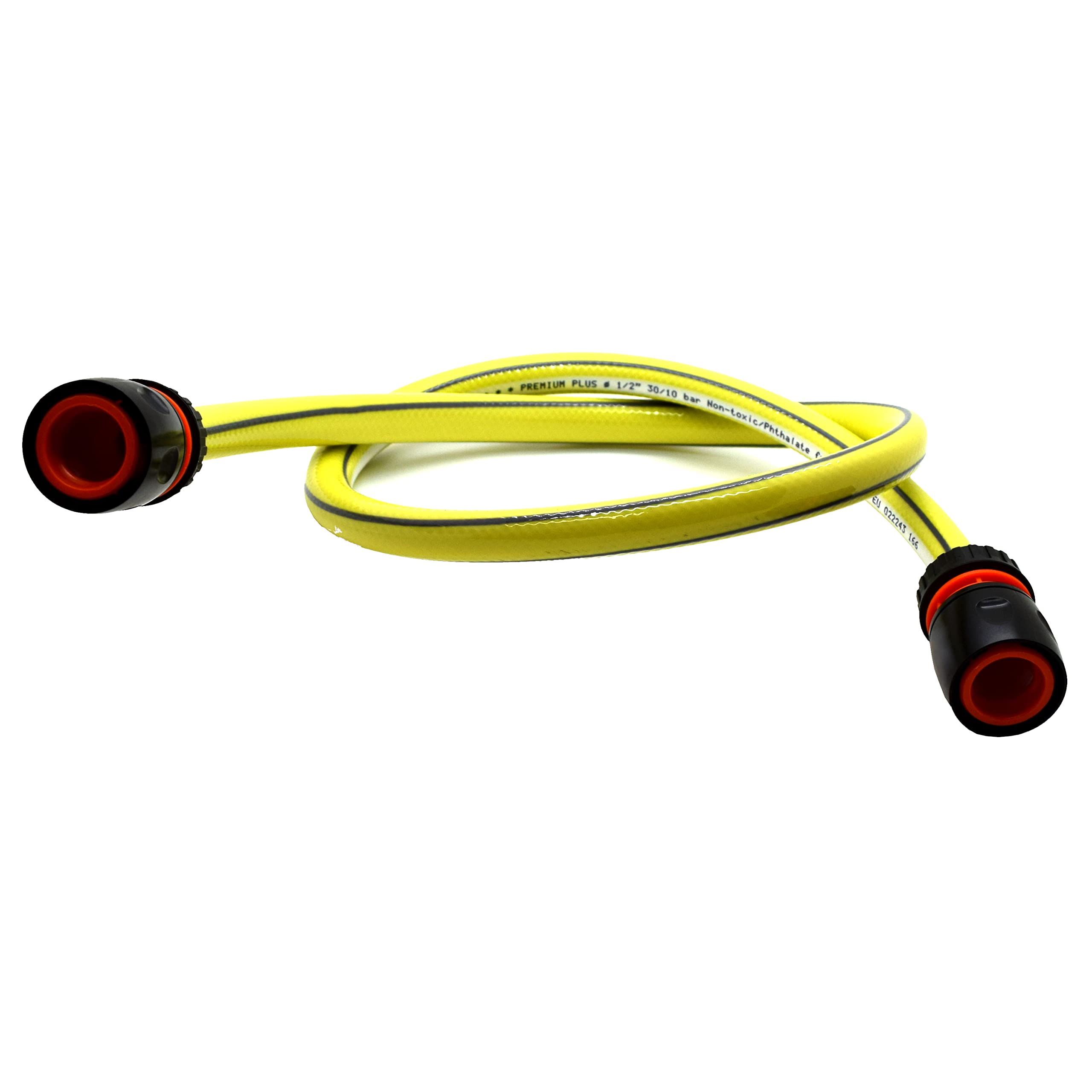 Garden Hose Pipe, Outdoor Tap to Reel Connection Set, Anti-Kink Reinforced 4 Layer Non-Toxic 1/2" Hose (Yellow, 2 m / 6.56 ft + 2 Quick Connectors)