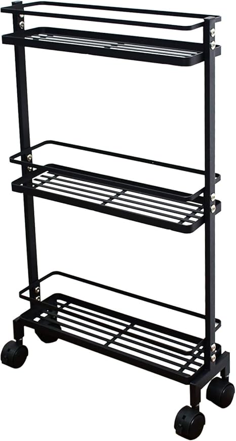 Amazon キッチンラック キッチン収納ラック 台所収納ストレージ キャスター付き 収納カート 棚 キッチン収納ラック狭いスロット 3層キッチン トロリー キッチンワゴン 収納カート オンライン通販