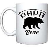 Veracco Papa Bear Ceramic Coffee Mug Funny Bear Father's DayGifts For New Dad Daddy (White, Ceramic)