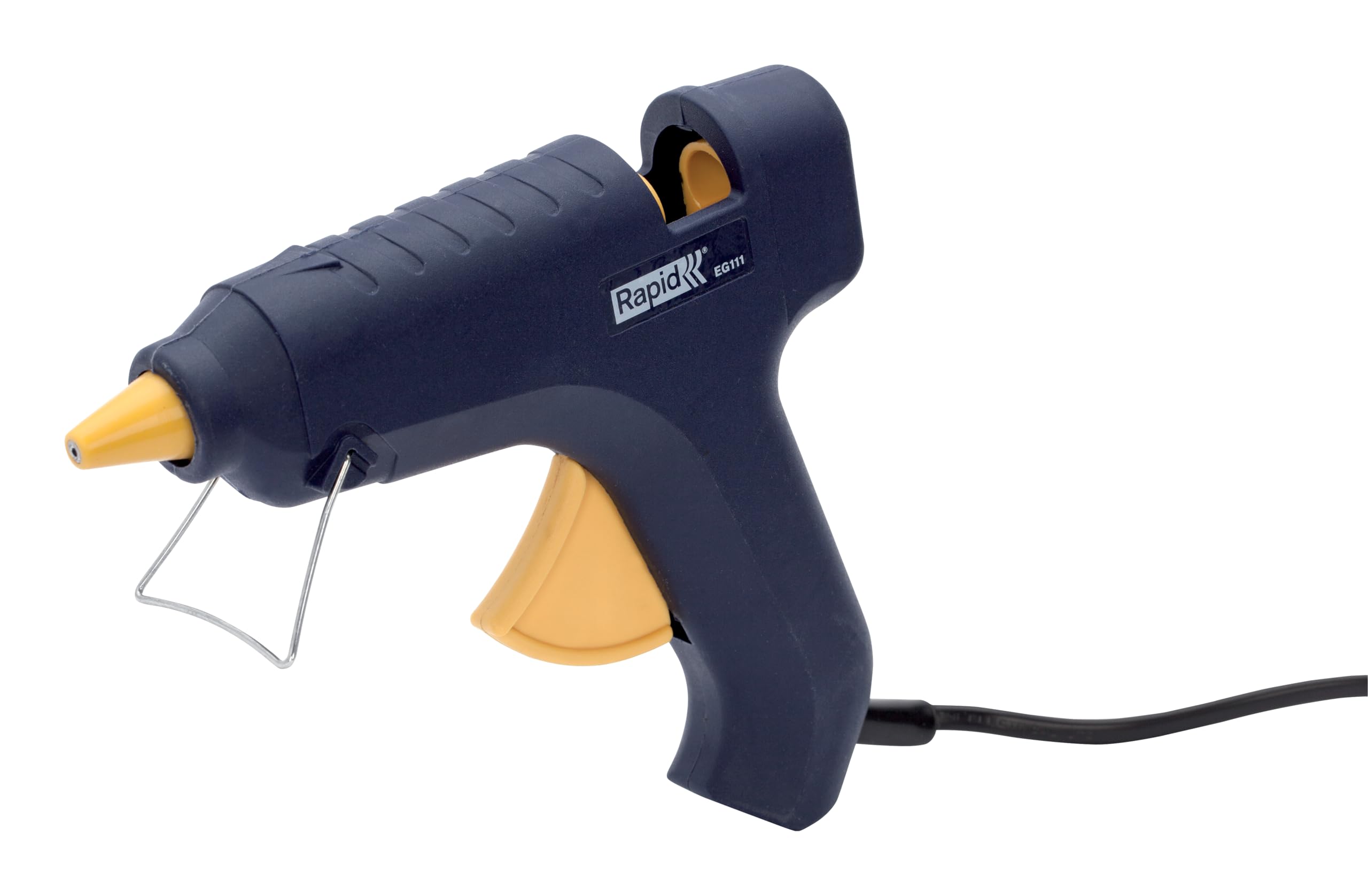 Rapid EG111 Hot Glue Gun - 25W Preheating Mini Glue Gun with 26 Glue Sticks 12mm x 190mm (500g), Silicone Nozzle 1,6mm, 120-240V, Corded UK Plug - Suitable for DIY, Crafts & Repairs, Blue, 5000533