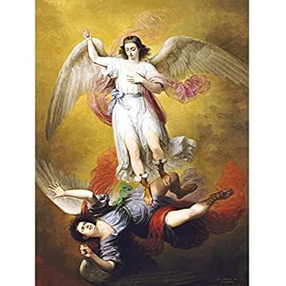 Esquivel The Fall Of Lucifer Angel Biblical Bible Painting Art Print Canvas Premium Wall Decor Poster Mural