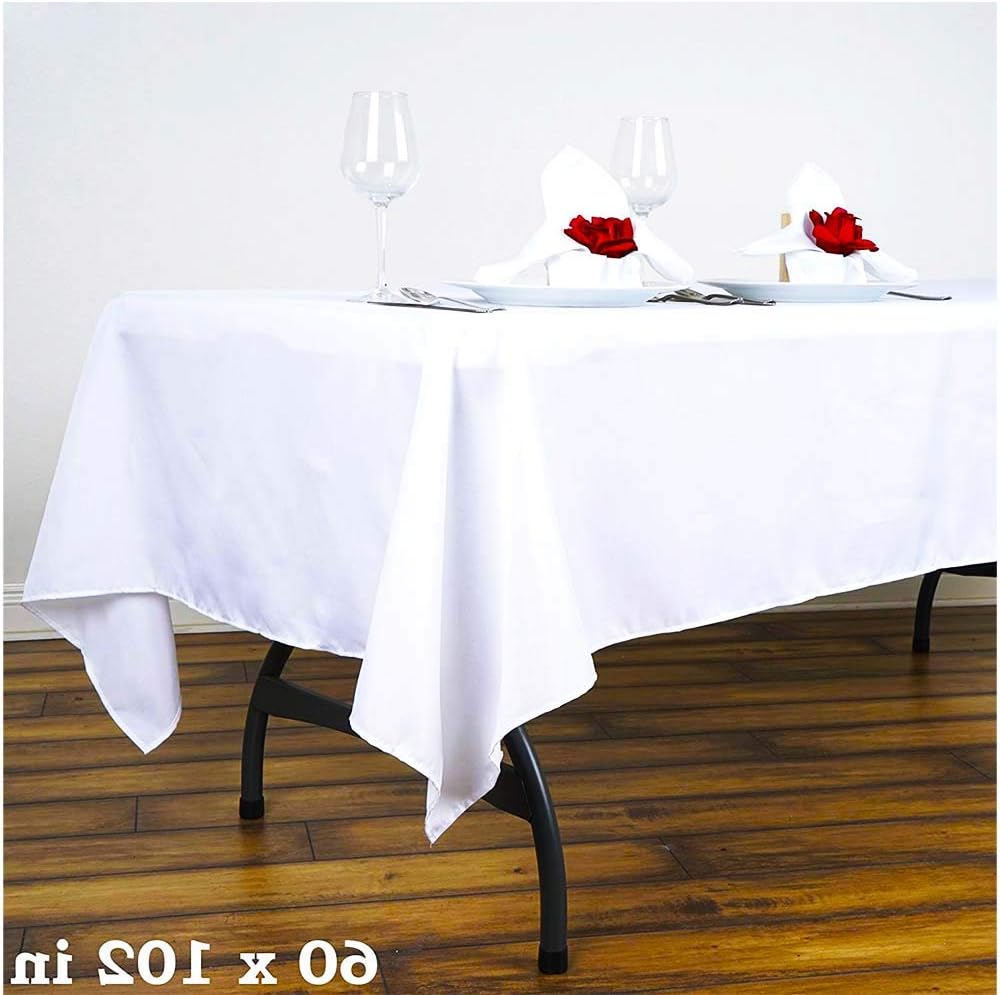 Linen 60 x 102-Inch Rectangular Polyester Tablecloth White (New Version)
