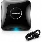 Broadlink Rm4 Pro Universal Remote with Sensor Cable,RF/IR Smart Remote | Fix Code 433MHz RF Smart Remote,38Khz IR Blaster for Home Automation, 2.4G WiFi Smart Home Hub Work with IFTTT