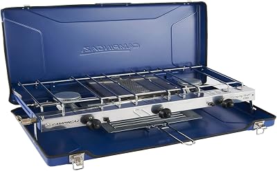 Campingaz Chef Folding Double Burner Stove and Grill Blue