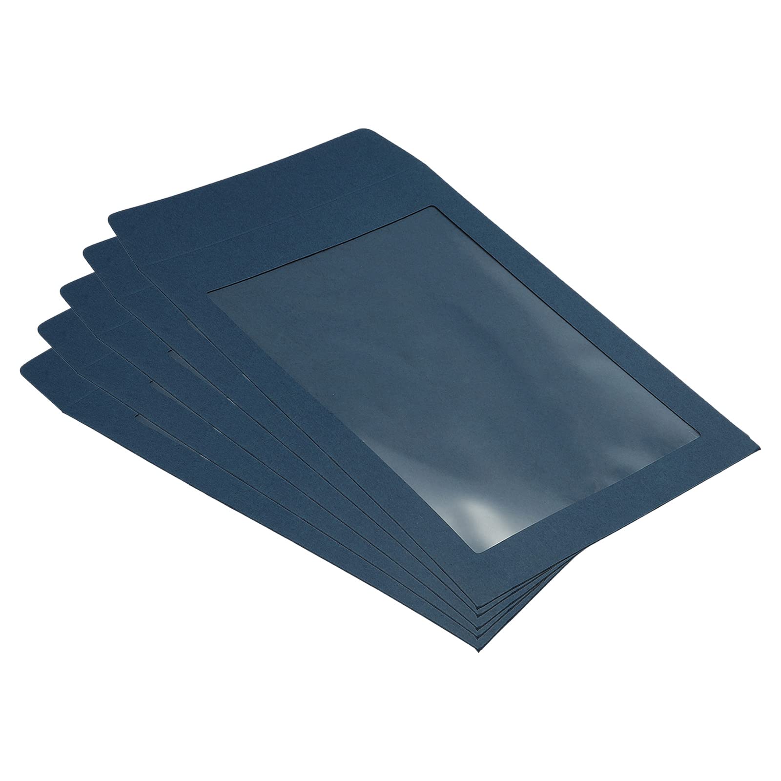 YOKIVE 10 Pack Full-Face Window Envelopes, A5 Clear Single-Side Window | Mailing Document Photo Letter, Great for Business Office(Blue)