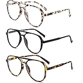 DXYXYO Retro Aviator Reading Glasses for Women, Mens Lightweight Blue Light Blocking Computer Readers