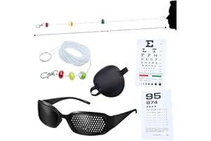 SINCERE NUTRITION Brock Beaded String, Eye Chart & Eye Patch - 10 Foot String with 3 Sliding Beads & Focus Glasses - Eye Convergence Insufficiency - Hand Eye Coordination Training - Better Vision for Athletic Sport