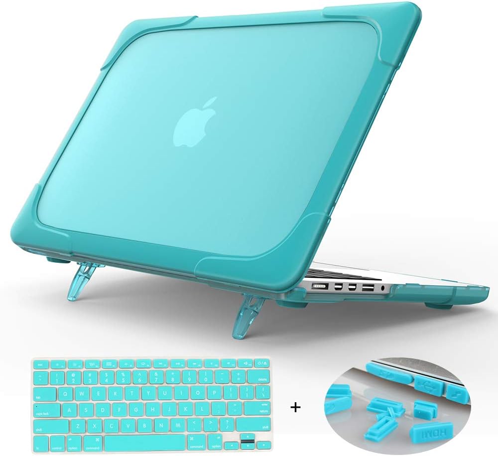 Mektron for MacBook 12 Inch Case,[Heavy Duty][Dual Layer] Plastic Hard Case Cove with Foldable Kickstand Compatible Retina 12 inch A1534 (Sky Blue)