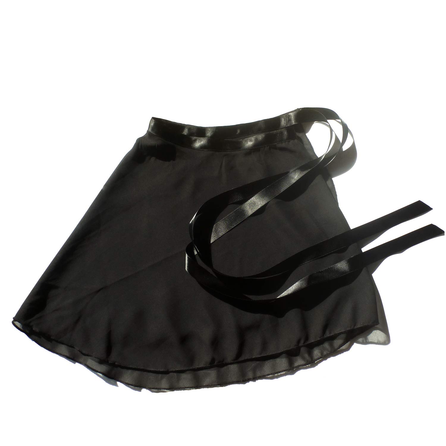 Ballet Dance Skirts for Women Chiffon Wrap Skirt Tutu for Girls-Big Size (M) Black