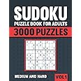 Sudoku Puzzle Book for Adults: 3000 Medium to Hard Sudoku Puzzles with Solutions - Vol. 1
