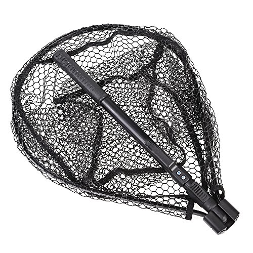 Toasis Foldable Fishing Landing Net for Fly Fishing Trout Bass Catch and Release Hand Net Nylon Mesh - Thumbnail 4
