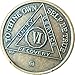 Bright Star Press 6 Year Antique Bronze AA Medallion VI Years Chip